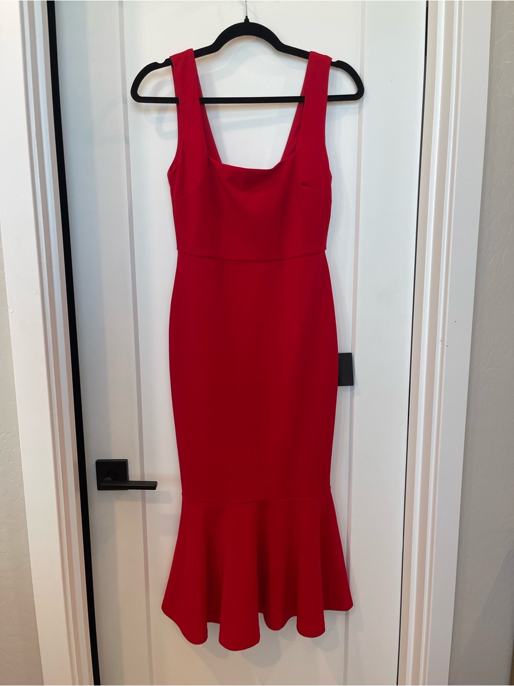 Lulu's Red Sleeveless Mermaid Hem Midi Dress